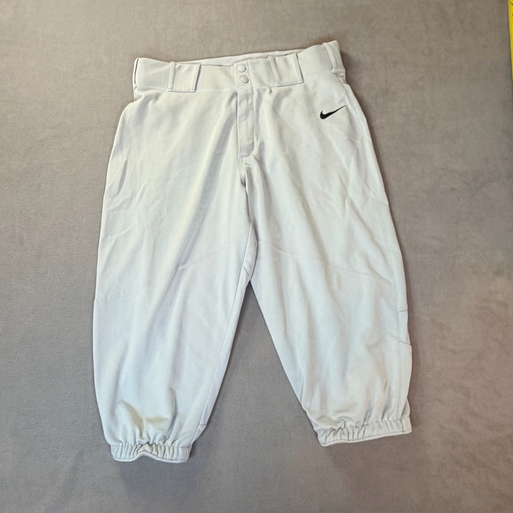Nike BSBL-Baseball Men’s Gray Baseball Knicker Pants- Breathable-Large- Like New